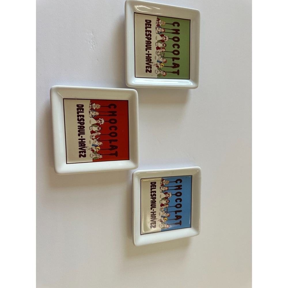 Set of 3 Pottery Barn DELESPAUL-HAVEZ France Chocolat Chocolate Drink Coasters